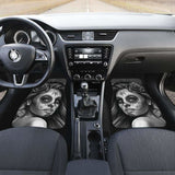 Calavera Girl - Black and White - Front and Back Car Floor Mats 101807 - YourCarButBetter