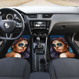 Calavera Girl - Blue - Front and Back Car Floor Mats 101807 - YourCarButBetter