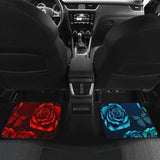 Calavera Girl Front and Back Car Floor Mats - Red and Blue 101807 - YourCarButBetter