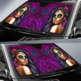 Calavera Girl - Purple - Auto Sun Shade 182102 - YourCarButBetter