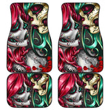 Calavera Sugar Skull Kissing Car Floor Mats 210301 - YourCarButBetter