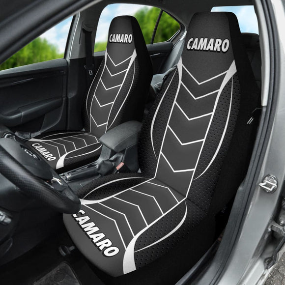 Camaro Flat Black Car Seat Covers 210901 - YourCarButBetter