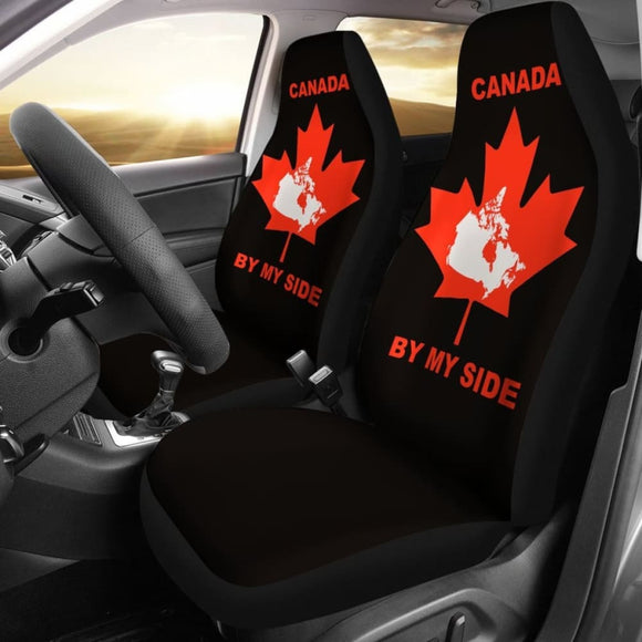 Canada By My Side Black Car Seat Covers 550317 - YourCarButBetter