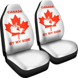 Canada By My Side White Car Seat Covers 550317 - YourCarButBetter