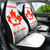 Canada By My Side White Car Seat Covers 550317 - YourCarButBetter