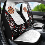 Canada Car Seat Covers Haida Sun Tattoo (Set Of Two) - White Version 7 174914 - YourCarButBetter