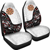 Canada Car Seat Covers Haida Sun Tattoo (Set Of Two) - White Version 7 174914 - YourCarButBetter