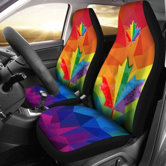 Canada Car Seat Covers Maple Leaf Lgbt Pride (Set Of Two) 7 110424 - YourCarButBetter