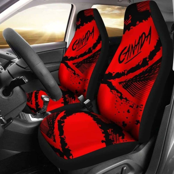 Canada Car Seat Covers - Red Black Color Blur Style -01 174510 - YourCarButBetter