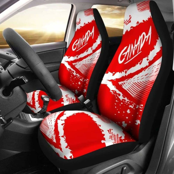 Canada Car Seat Covers - Red White Color Blur Style -01 174510 - YourCarButBetter