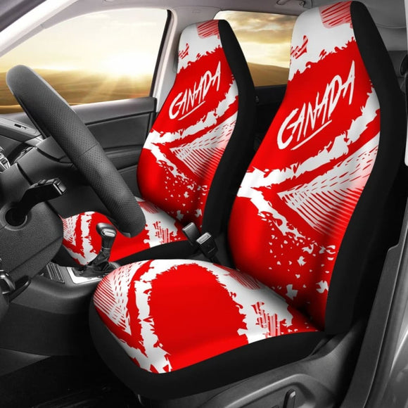 Canada Car Seat Covers Red White Color Blur Style 550317 - YourCarButBetter