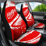 Canada Car Seat Covers Red White Color Blur Style 550317 - YourCarButBetter