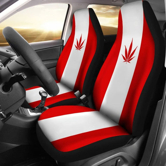 Canada Car Seat Covers Weed Flag 550317 - YourCarButBetter