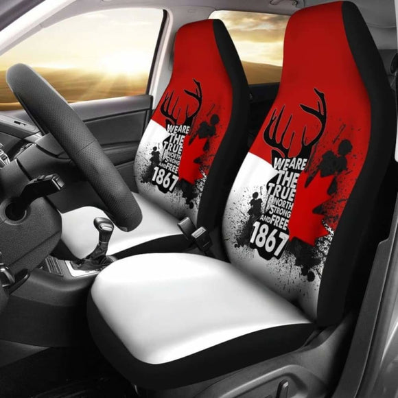 Canada Day True North Strong And Free Car Seat Covers Special 550317 - YourCarButBetter