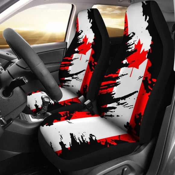 Canada Flag Painting Car Seat Cover 2 550317 - YourCarButBetter