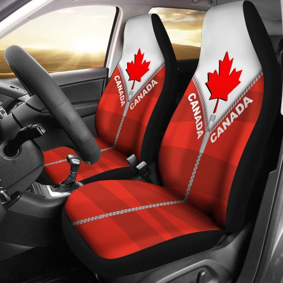 Canada In Me Red Car Seat Covers Zipper Style2 550317 - YourCarButBetter