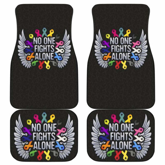 Cancer No One Fights Alone Car Floor Mats 210101 - YourCarButBetter