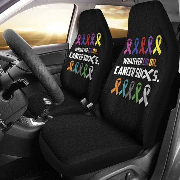 Cancer Whatever Color Cancer Suck Car Seat Cover 210101 - YourCarButBetter