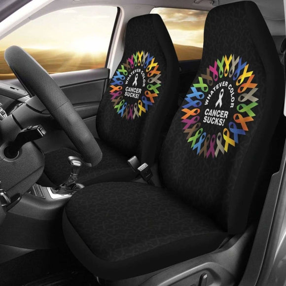 Cancer Whatever Color Cancer Suck Car Seat Covers 210101 - YourCarButBetter