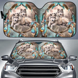 Car Auto Sun Shades Native American Wolf Dreamcatcher 212503 - YourCarButBetter