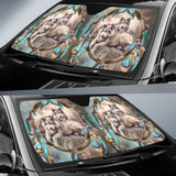 Car Auto Sun Shades Native American Wolf Dreamcatcher 212503 - YourCarButBetter