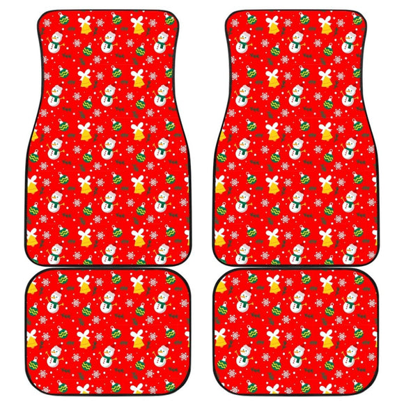 Car Floor Mats Cute Snowman Orange Themed 211903 - YourCarButBetter