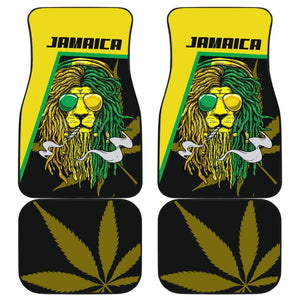 Car Floor Mats Green Reggae Rasta Red Lion Jamaica 210302 - YourCarButBetter