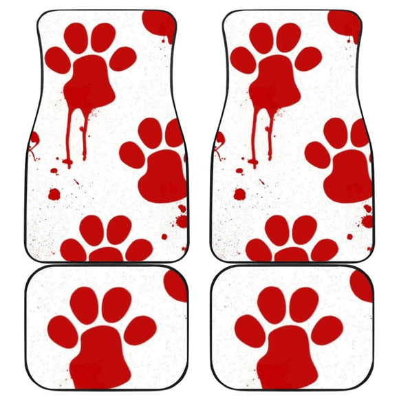 Car Floor Mats Red Blood Paw Print 210605 - YourCarButBetter
