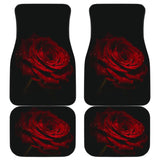 Car Floor Mats Rose Flower on Black Background 210902 - YourCarButBetter