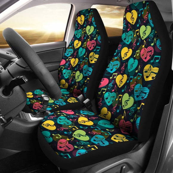 Car Seat Cover Music Hearts Car Seat Covers 101819 - YourCarButBetter