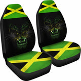 Car Seat Covers Africa - Jamaica Flag Color With Lion - 161012 - YourCarButBetter