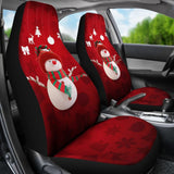 Car Seat Covers Christmas Snowman Auto Accessories 211903 - YourCarButBetter