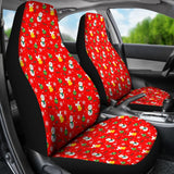 Car Seat Covers Cute Snowman Orange Themed 211903 - YourCarButBetter