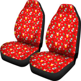 Car Seat Covers Cute Snowman Orange Themed 211903 - YourCarButBetter