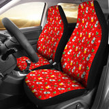 Car Seat Covers Cute Snowman Orange Themed 211903 - YourCarButBetter