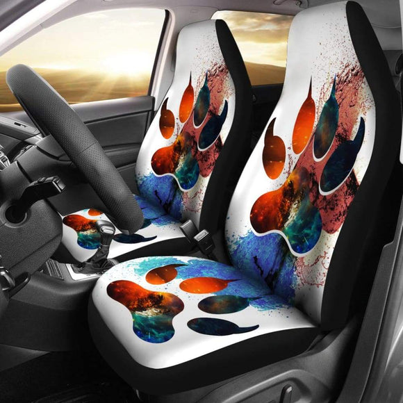 Car Seat Covers Footprint Paw Foot Wolf 212602 - YourCarButBetter