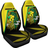 Car Seat Covers Green Reggae Rasta Red Lion Jamaica 210302 - YourCarButBetter