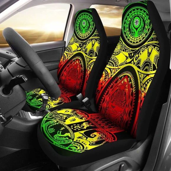 Car Seat Covers - Guam Flag Seal With Maui Moana Tattoo - 174914 - YourCarButBetter