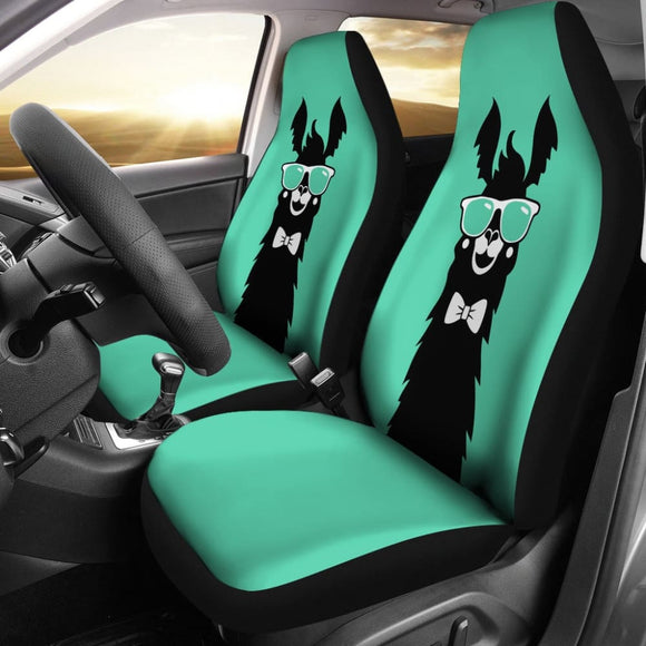 Car Seat Covers Llama Cute Animal Face Funny Glasses 212403 - YourCarButBetter