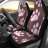 Car Seat Covers Pink Colorful Paw Print 210605 - YourCarButBetter