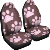 Car Seat Covers Pink Colorful Paw Print 210605 - YourCarButBetter