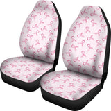 Car Seat Covers Pink Ribbon For Breast Cancer Awareness 210603 - YourCarButBetter