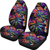 Car Seat Covers Polynesian Palm Leaves Neon Color 174510 - YourCarButBetter