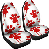 Car Seat Covers Red Blood Paw Print 210605 - YourCarButBetter