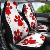 Car Seat Covers Red Blood Paw Print 210605 - YourCarButBetter