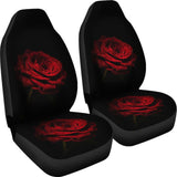 Car Seat Covers Rose Flower on Black Background 210902 - YourCarButBetter