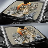 Car Sun Shade Big Cat Family 172609 - YourCarButBetter