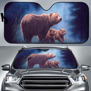 Car Sun Shade Brown Bears 102507 - YourCarButBetter