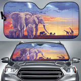 Car Sun Shade With Elephant Print 104020 - YourCarButBetter