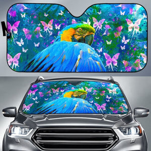 Car Sun Shade With Parrot Print 460402 - YourCarButBetter